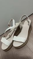 Womens Wedge Sandals White Woven Strap Size 7 New