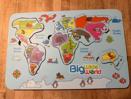 Big Wide World Kinderpuzzle aus Holz - Weltkarte komplett