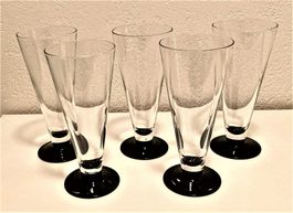 Bierglas Fuss schwarz Flûte Stange - 5 Stück
