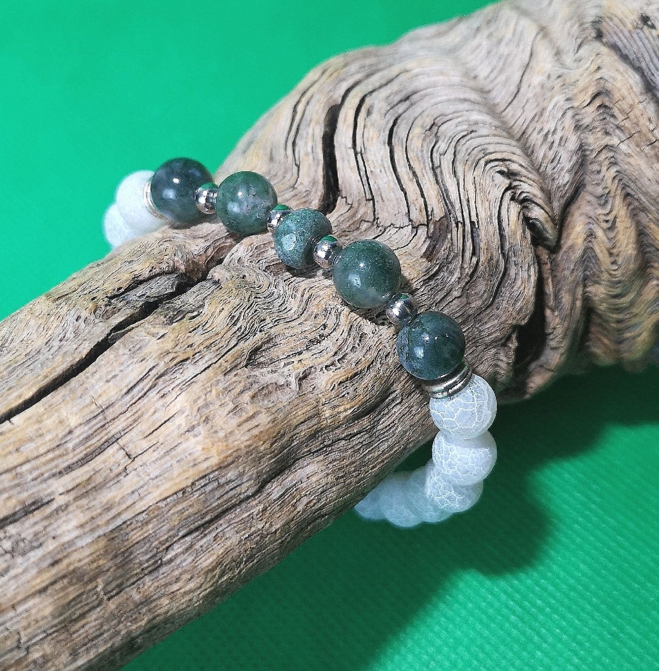 Bracciali & Braccialetti: weiss-grüne Stein Armk. - Spendenaktion – Nuovo (secondo la descrizione) da Unterkulm venduto da Nachtigall 3