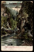 AK Biel, Taubenlochschlucht mit Strassentunnel, Fluss- u. Ba