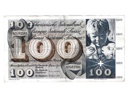 1x 100 Fr. CH Banknoten/Billet - 1972