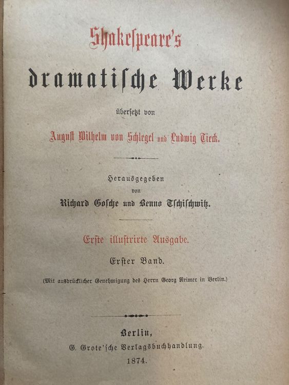 Livres: Shakespeare's dramatische Werke - 5 Bände – D'occasion à zürich par papalapa 2