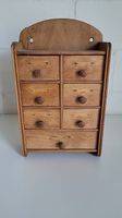 Holz Kommode mini mit 7 Schubladen antik