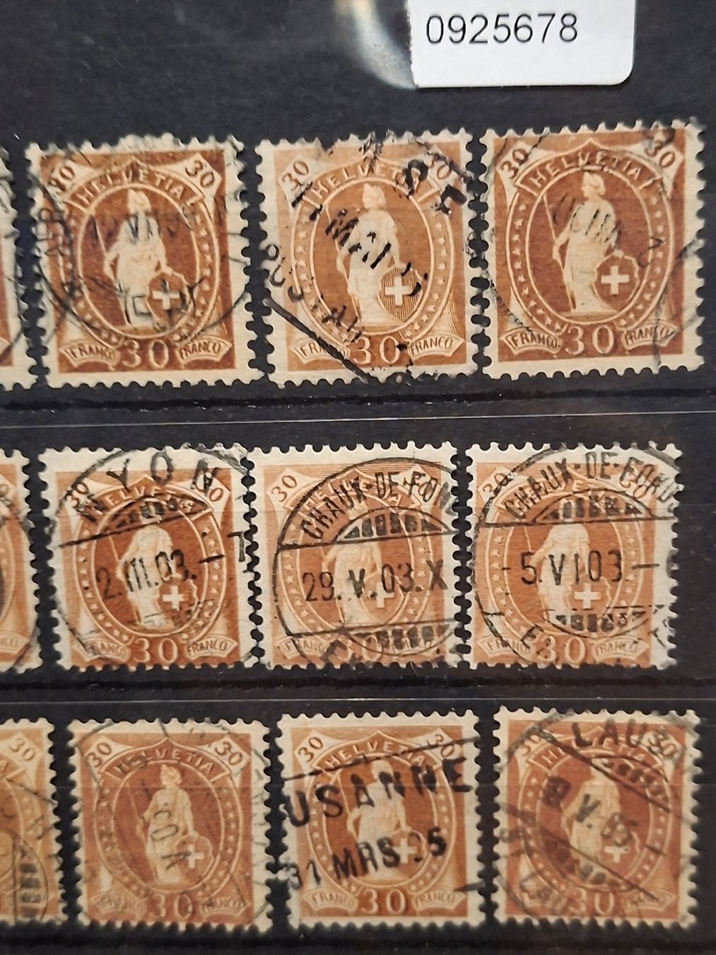 Tutti i francobolli: Stehende Helvetia 77 Stk. 30Rp – Usato da Balgach venduto da SIMEON27 8