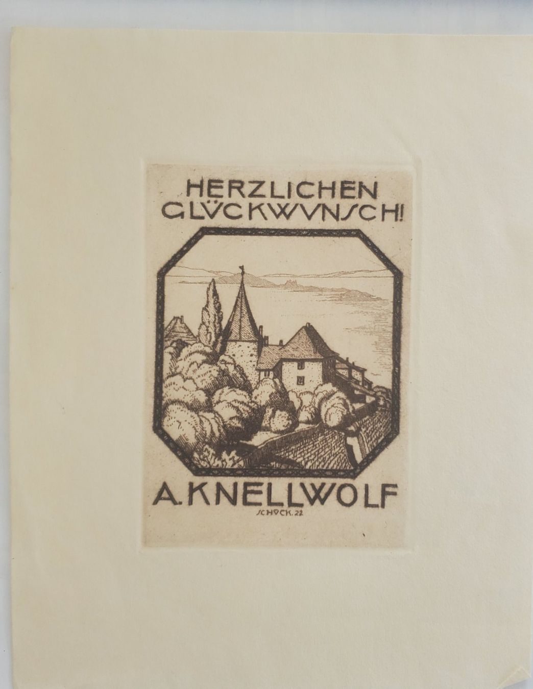 Dipinti: ex libris ? Radierung Schück 22 A. Knellwolf – Usato da Opfikon venduto da Diversamente