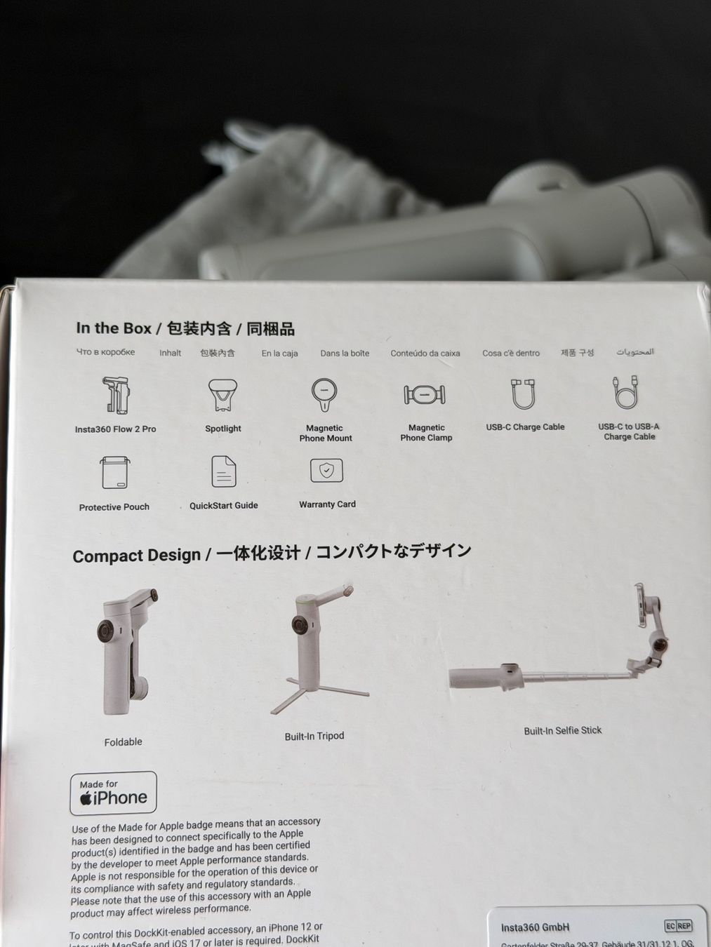 Insta360 Treppiedi & Teste: Insta360 Flow 2 Pro Creator Kit Grau – Usato da Remetschwil venduto da LuisN16 9