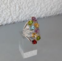 Ring Silber mit echten Edelsteinen