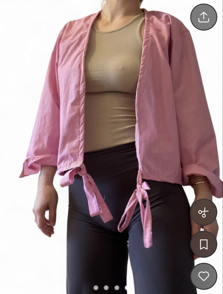 Camicette: Wickelbluse rosa weiss gestreift – Usato da Zürich venduto da sssteyze 3