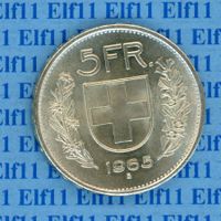 CHF___5.00 1965 stgl * nigelnagelneu! 5 Franken