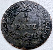 1/2 Batzen Neuchâtel 1808 Historische Schweizer Billonmünze