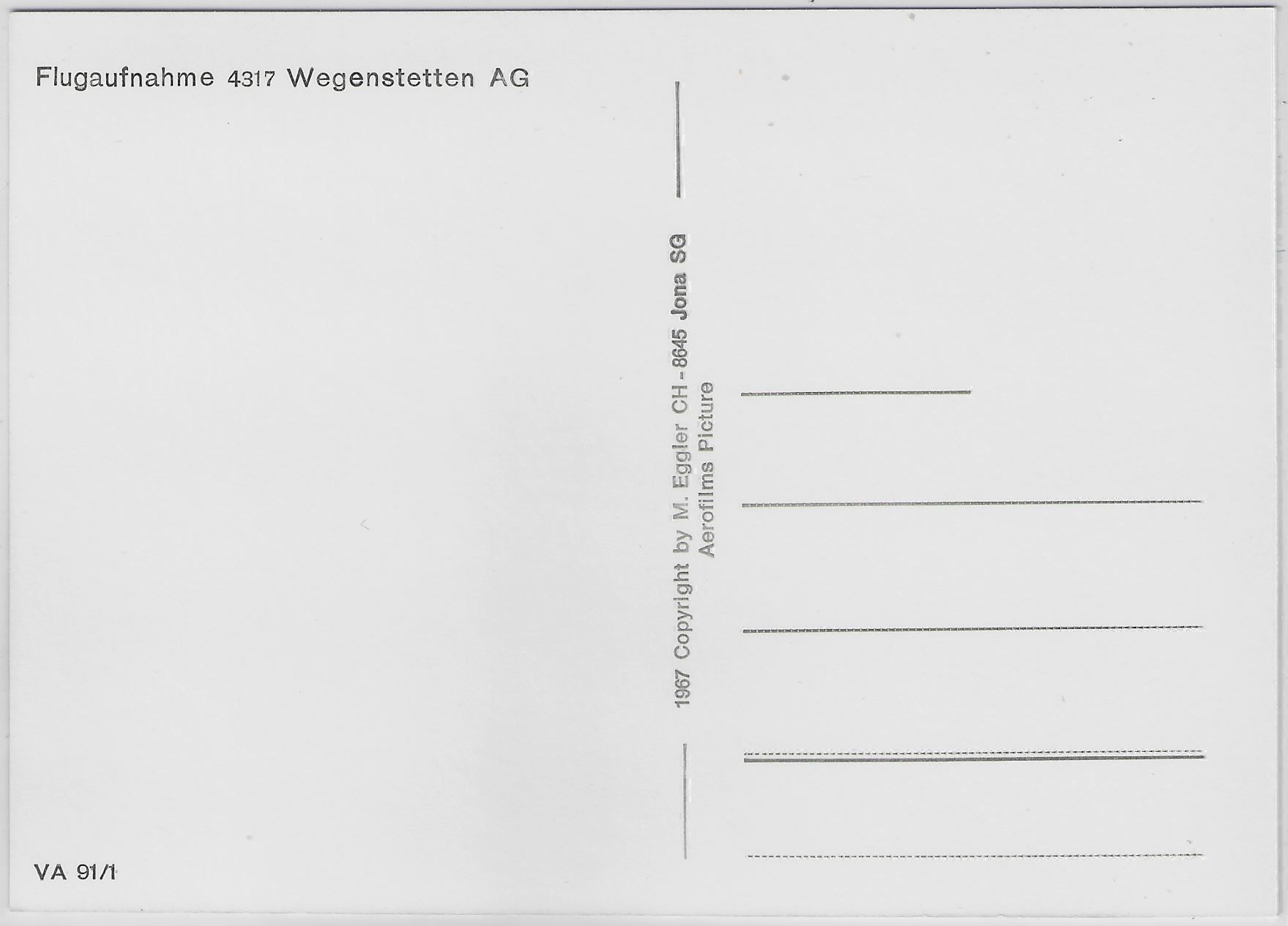 Ansichtskarten: Flugaufnahme Wegenstetten AG – Gebraucht aus Ettingen von Kartenplanet 1