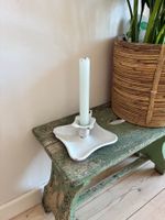 Alter Emaille Kerzenhalter eckig