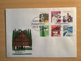 Helvetia Ausgabetag 30.8.1973 FDCs