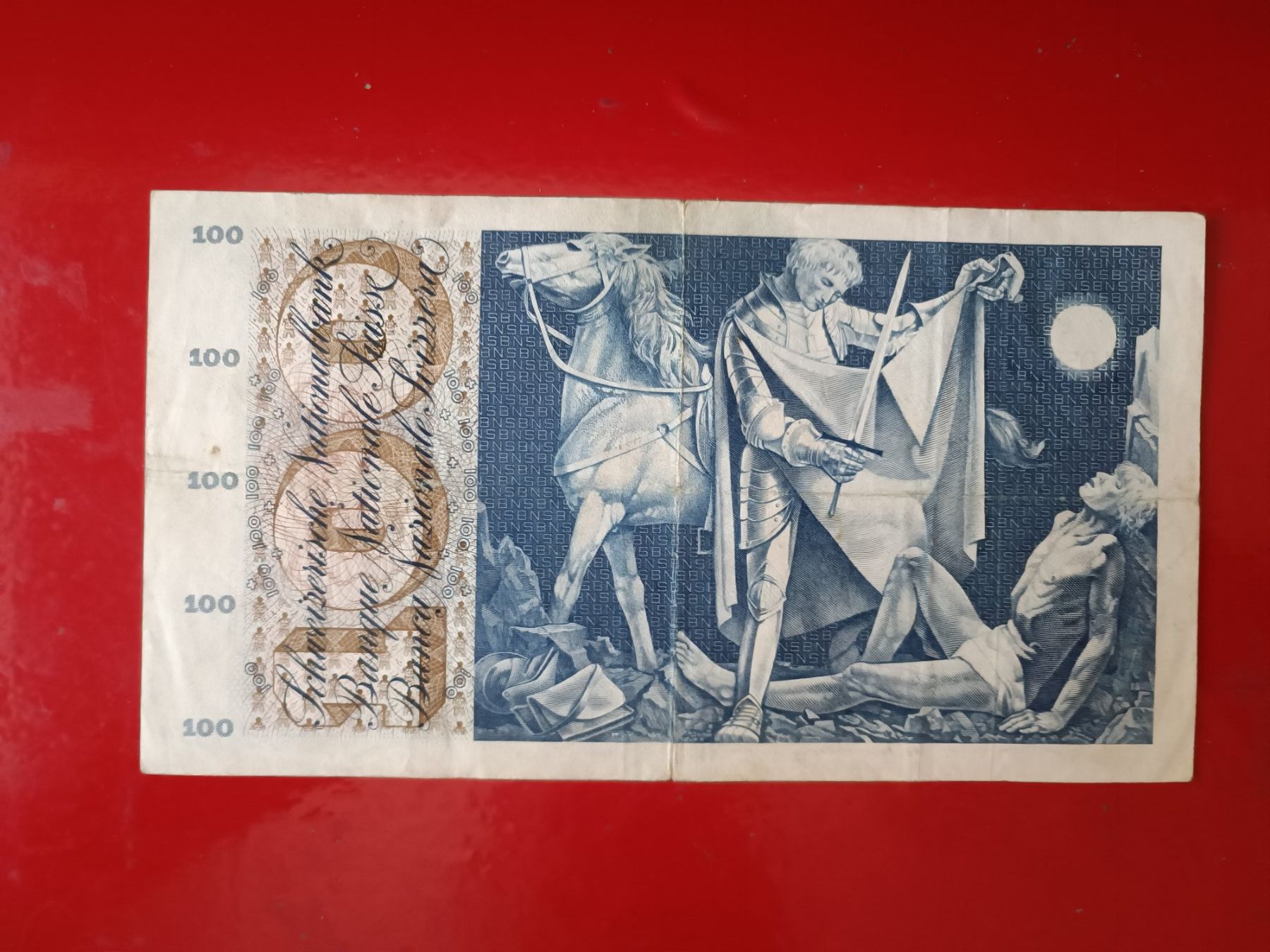 Banknoten: 100.- Fr. CH Note TYP ST. Martin  30.06 .1967 gebraucht – Gebraucht aus Glis von MYS-Wallis2020 1