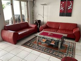Ledersofas rotbraun