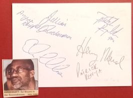 Edwin Moses & Olympiasieger Autogramm signiert Karte 10x15cm