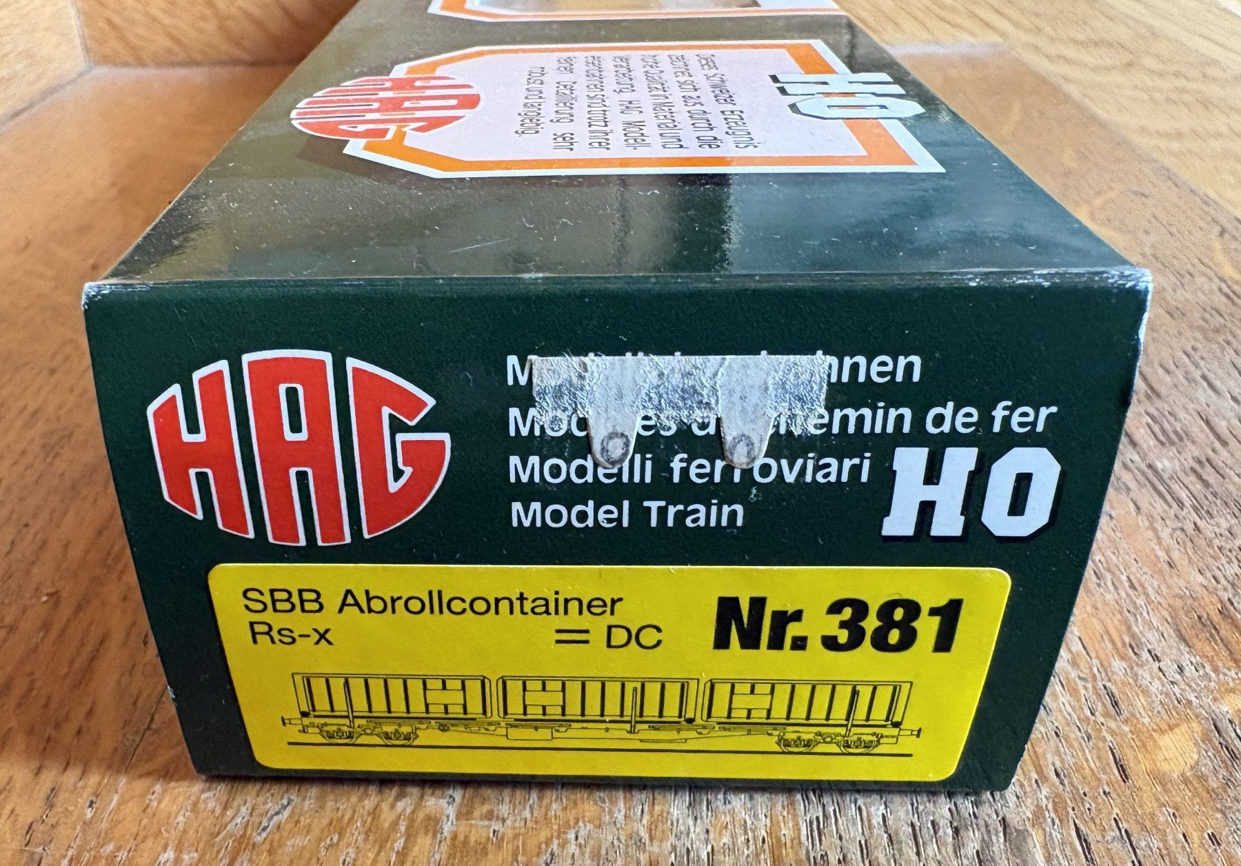 Hag Modellini di ferrovie: HAG 381 SBB Abrollcontainerwagen Rs-x – Usato da Volketswil venduto da zwitsch33 4