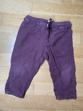 H&M gefütterte Cord Hose 9-12, 74-80
