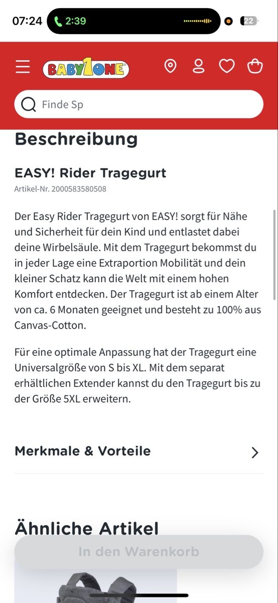 Bauch- & Rückentragen: Easy-Rider – Gebraucht aus Aesch BL von Kliana 4