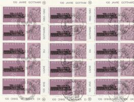 100 Jahre Gotthard 1982, 3 Kleinbogen div. Sodersempel