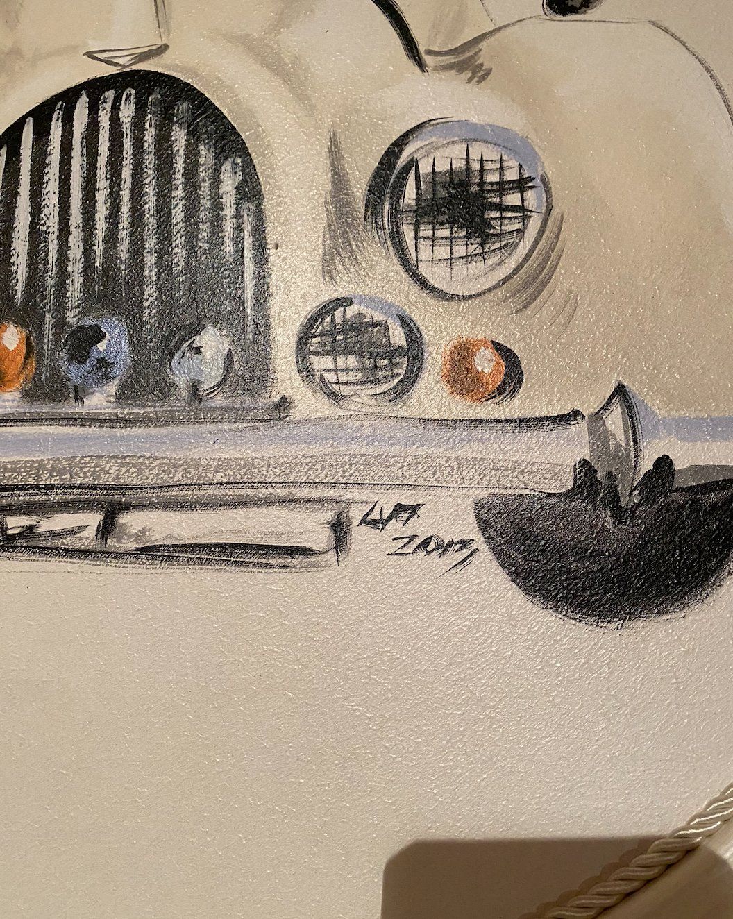Dipinti: Retro Wandbild/Gemälde: Auto Oldtimer im Barockrahmen morgan – Usato da Ronco sopra Ascona venduto da liz_dbg6 1