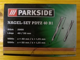 Parkside Nagel-Set PDTZ 40 B1, 2000 Stk, 40/50mm, Neu
