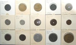 DÄNEMARK Sammlung aus 15 Münzen 1874-1943