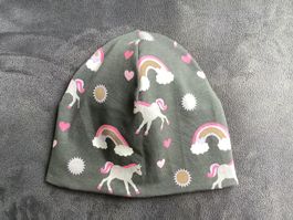 NEUE Beanie/Mütze Gr. 50 (ca. 2-5 J), Pferde mit Regenbogen