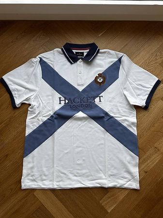 Hackett London XL Poloshirt (neu, ungetragen) Farbe weiss bl