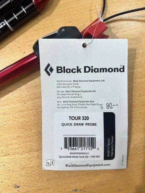 Skis: Black Diamond TOUR 320 Quick Draw Probe – Neu und originalverpackt aus Andermatt von Alpin-Outlet 1