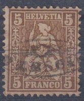 5c gelbbraun mit Strahlenstempel VERSCIO