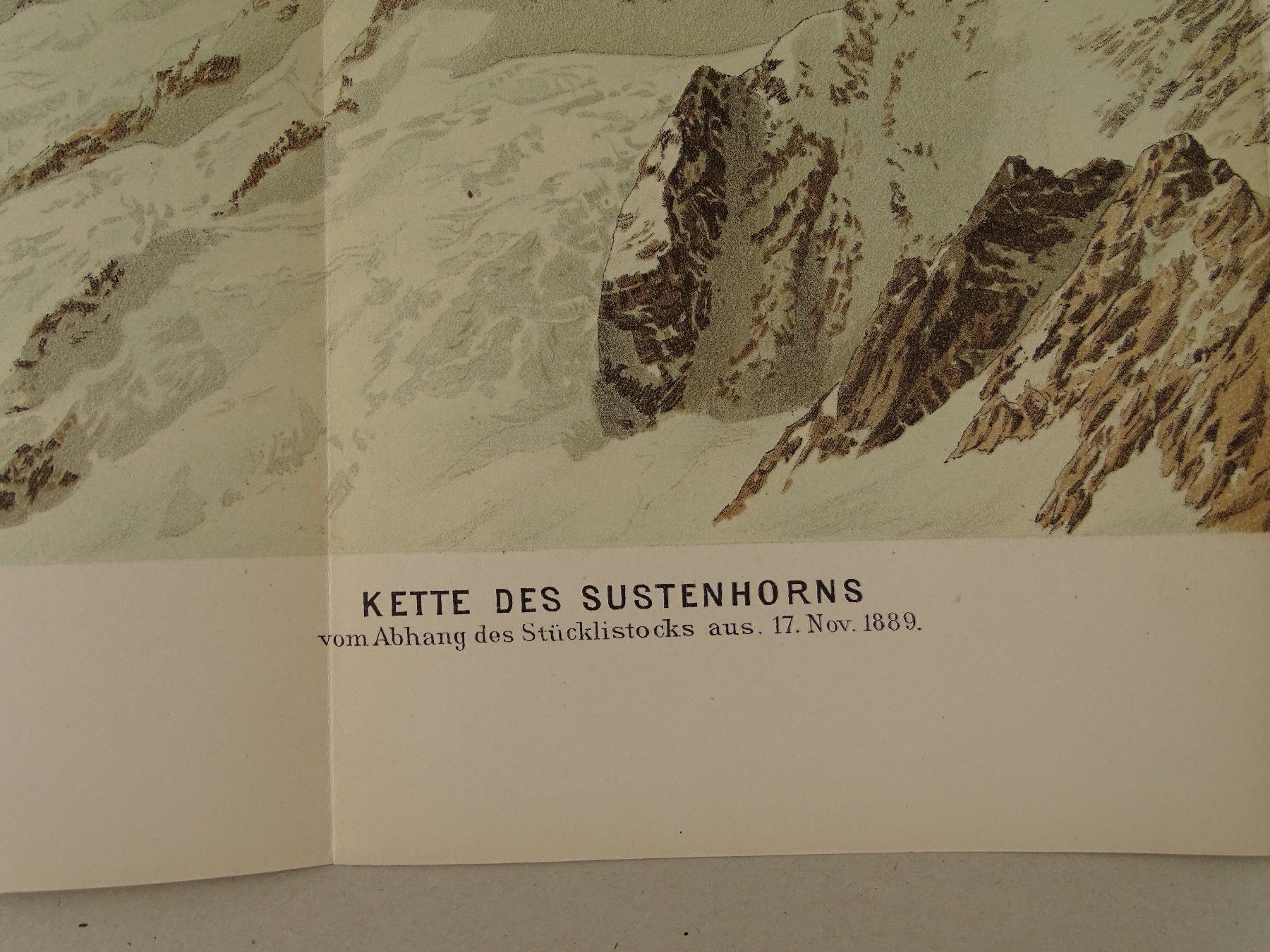 Cartine & Atlanti: PANORAMA VON DER KETTE DES SUSTENHORNS, – Usato da Grüningen venduto da Kartensammler 1
