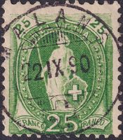 67A mit Vollstempel von MALANS (GR) stark dezentriert !