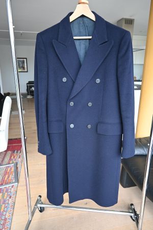 Zweireiher marineblauer Woll Kashmir Mantel grösse M (EU50)