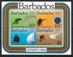 Barbados Block 17 Olympische Spiele Los Angeles 1984 **