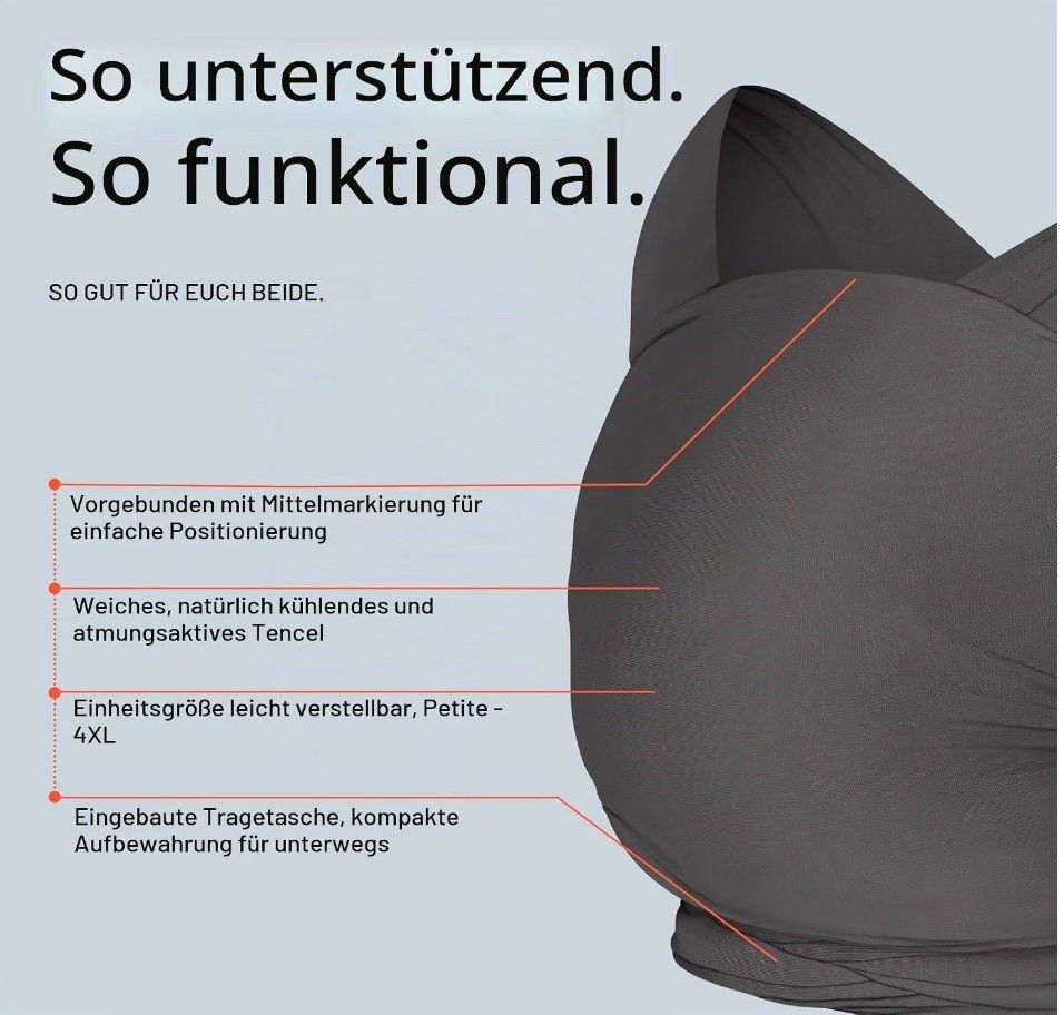 Ergobaby Marsupi portabebè: Ergobaby Aura Wrap - Charcoal Grey – Usato da Zürich venduto da mar_82vx 2