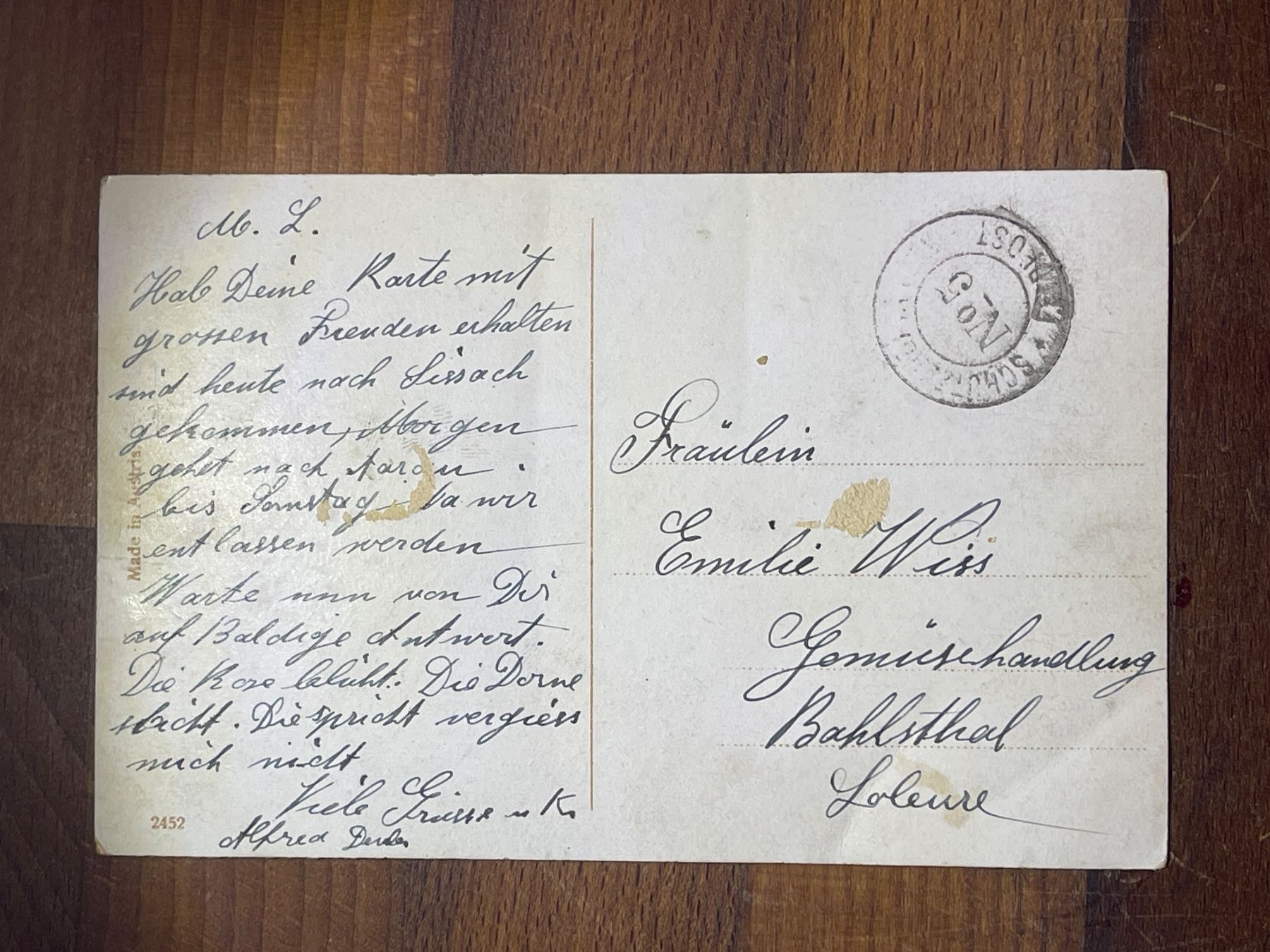 Cartoline postali: Alte Ansichtskarte,Liebespaar – Usato da Strengelbach venduto da Aschatan5 1