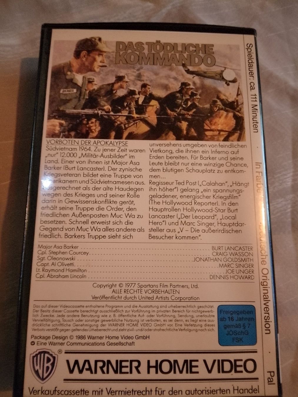 Tutti i VHS: Das tödliche Kommando mit Burt Lancaster VHS Warner Home – Usato da Remetschwil venduto da Privatflohmi 1