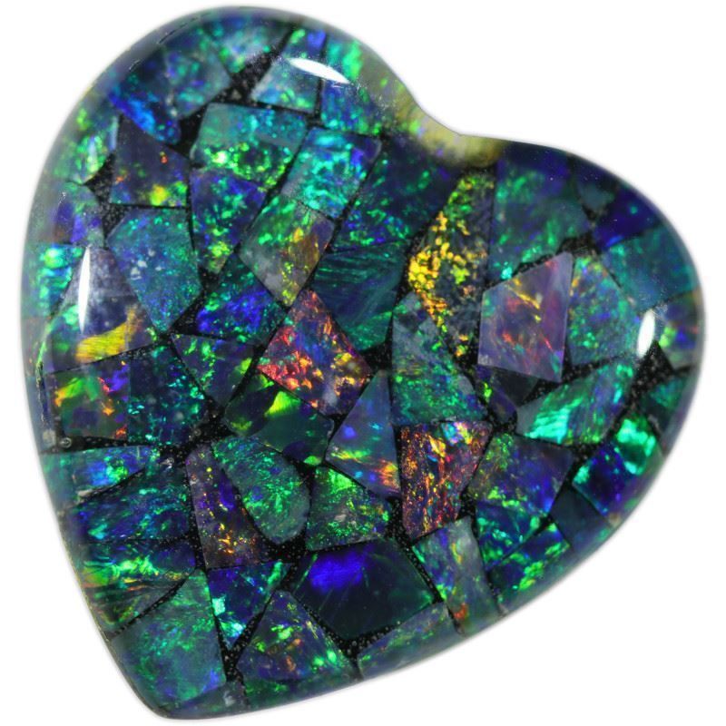 Pietre preziose: Australian Opal Triplet Mosaic Herz 7.65 – Nuovo (secondo la descrizione) da Bern venduto da Grindelwaldaus 1