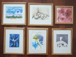 20 kleine Bilder, gerahmt, Liquidation