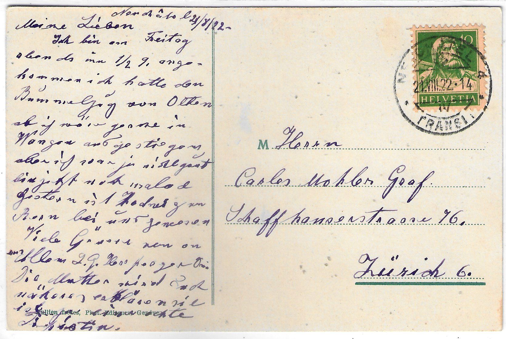 Ansichtskarten: Neuchatel - La Collegiale - Litho – Gebraucht aus Ettingen von Kartenplanet 1