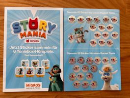 2 volle Story Mania Migros Sammelkarte für Tonies