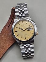 Seiko 5 Automatic 7S26 – Cadran Waffle Champagne / Or
