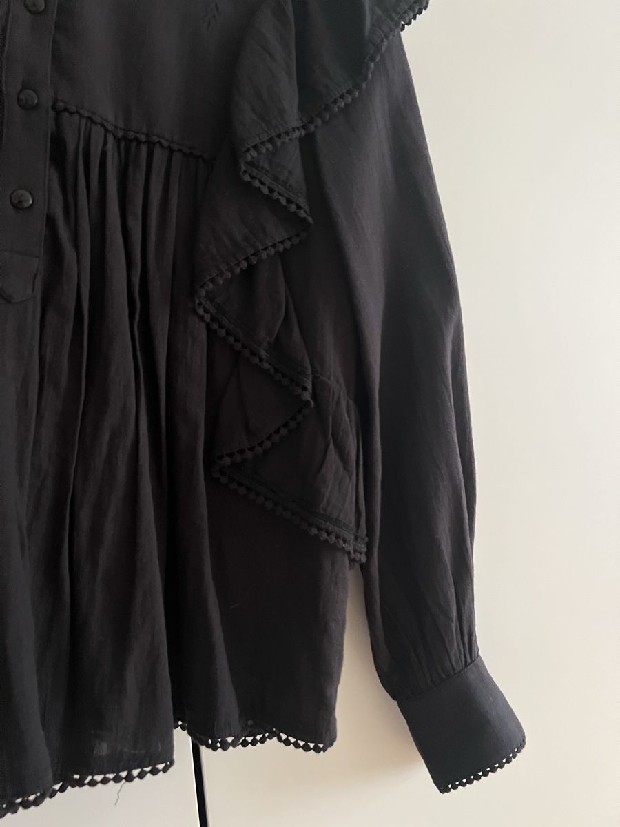 Mango Blusen: Baumwoll-Bluse, Broderie Anglais, schwarz – Gebraucht aus Luzern von Soeuv 5