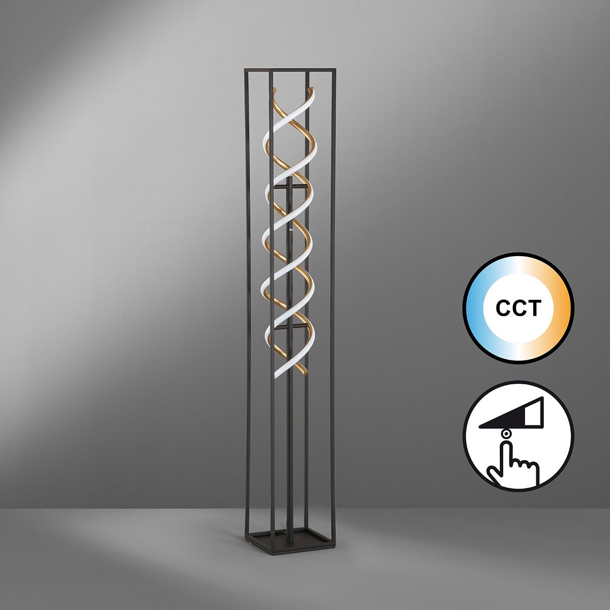 Lampade: LED Stehleuchte, Schwarz, 135 cm Höhe – Nuovo (secondo la descrizione) da Kreuzlingen venduto da Smart-Light