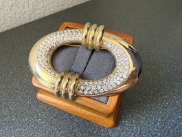 ✨”David Grau” Vintage Goldfarbene Brosche mit Strass