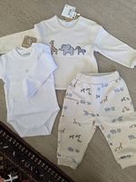 Tutina 2 Pezzi Beige e Body Bianco Unisex 4/6 Mesi