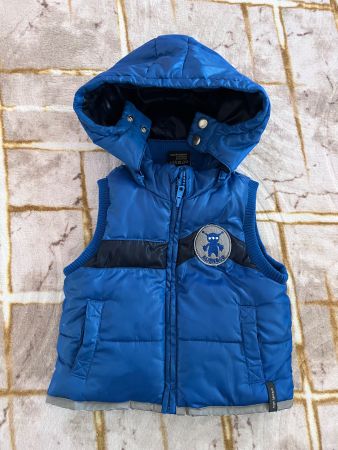 Blaue Kinderweste mit Kapuze, Gr. 74, Top Zustand!