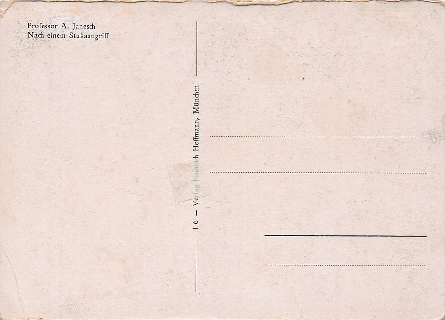 Cartoline postali: Nach einem Stukaangriff, Professor A. Janesch – Usato da Frauenfeld venduto da POML 1